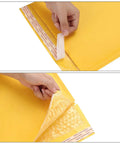 Bubble Mailers 10x13 Inch Padded Envelopes Pack Of 25 showing self seal strip and bubble lining.