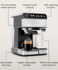 CafeMaster Pro Espresso Machine Lets You Brew Single Or Double Shots Like A Real Barista At Home With Built In Milk Frother