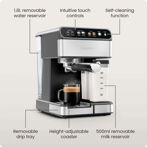 CafeMaster Pro Espresso Machine Lets You Brew Single Or Double Shots Like A Real Barista At Home With Built In Milk Frother