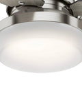 Close-up of brushed nickel finish LED light on 44 Inch Indoor Ceiling Fan With LED Light And Remote Control Standard Mount 3 Blades