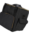 Vinyl Record Storage Bag With Cationic Fabric Thick Padded Base Dual Zippers Removable Dividers Non Slip Feet Gig Ready Travel Case