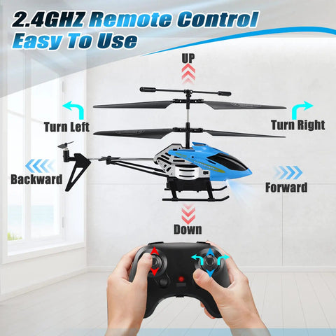 Remote Control Helicopter Toy With One Key Takeoff And Landing Auto Hover LED Lights Three Point Five Channel Gyro in action
