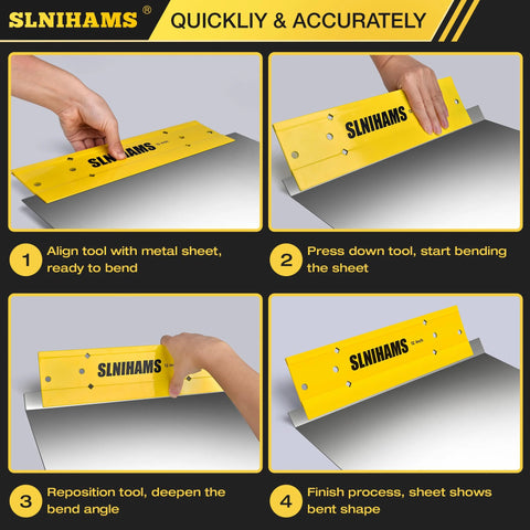 Heavy Duty 12 Inch Sheet Metal Bender For HVAC Ductwork With Dual Three Eighths Inch And 1 Inch Folding Depths Precision Folding Tool