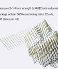 Built Tough Pro Grade Wire Coil Siding Nails 2-1/4 X 0.092 Ring Shank 15 Degree Full Round Head 3600 Count