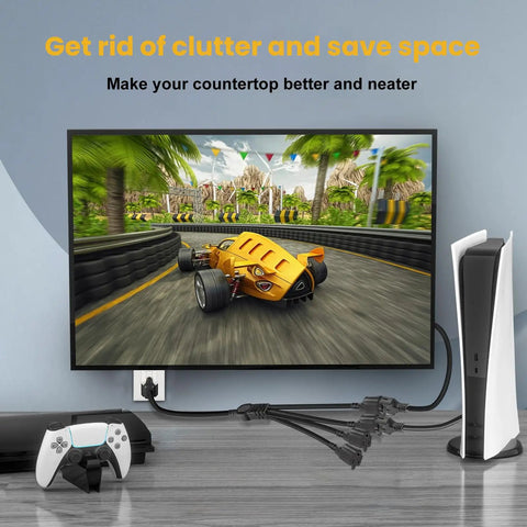 1 To 4 Outlet Power Splitter Extension Cord For Indoor Outdoor Use Heavy Duty 18AWG SJT 125V 13A Grounded NEMA 5-15P Plug Reliable