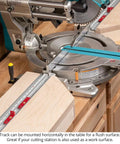 Micro Adjustable Miter Fence Stop System With Combo Track And Quick Flip Stops To Nail Your Cuts On Any Miter Saw Made In Usa setup with flush track.