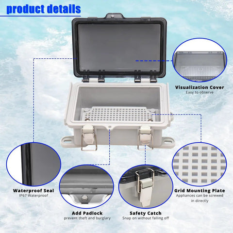 Clear Outdoor Waterproof Electrical Box IP67 ABS Plastic Small Project Enclosure With Hinged Transparent Cover 5.9x3.9x2.8 Inches