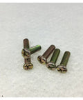 6Mm X 20Mm Flat Head Phillips Machine Screws White Zinc Furniture Hardware Fasteners on light background.