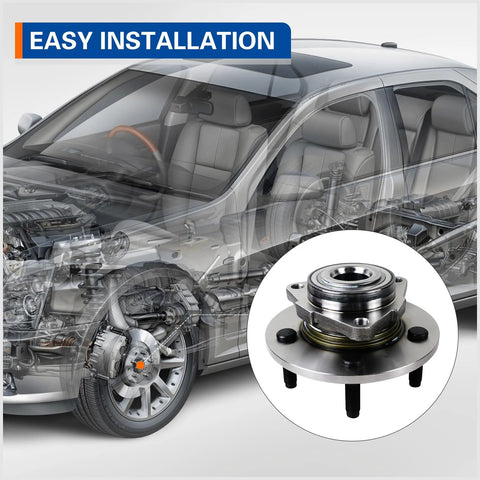 Front Wheel Hub And Bearing Assembly 515072 Compatible With 2002 2008 Dodge Ram 1500 5 lug replacement installation diagram