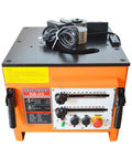 Built Tough Electric Rebar Bender Crushes 6 To 25 Millimeter Steel Bars With Ridiculously Fast 0 To 180 Degree Adjustments Plus Super Quick 110 Volt Bench Top Setup Featuring Nifty Foot Pedal Control.