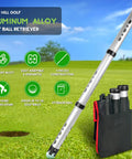 Aluminum Alloy Golf Ball Retriever 3 Piece Kit With 41.3 Inch Reach Storage Bag Holds 25 Balls Rust Resistant Shagger Grabber