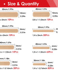 Fluted Wooden Dowel Pin Kit 255Pcs With Eight Sizes One Quarter Inch Five Sixteenth Inch Three Eighth Inch Handy For Crafts Furniture Doors DIYers Durable Straight Grooved Wood Dowels Perfect For Cabinet Making And Furniture Repair, size chart