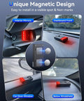108dB Car Alarm System With 2 in 1 Vibration Sensor And Red Light Warning Wireless Remote Anti Theft Vehicle Alarm For RV SUV And Truck Magnetic Install Design For Quick Setup Loud Alarm And Visual Alert That Scares Off Thieves. Magnetic car alarm on mirror, dashboard, door window, and below windshield