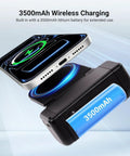MagSafe Compatible Phone Grip With Wireless Charging And 3500mAh Battery showing wireless connection to phone.