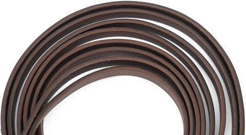Close-up of heavy oil weighted leather split reins for western riding, 5/8 inch wide, 8 feet long, supple, rich brown, coiled.