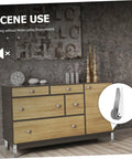 Top Shelf Heavy Duty Barn Door Sliding Wheels And Silent Caster Rollers Smooth Glide Hardware shown on a wooden cabinet.