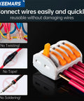 141 Piece Lever Wire Connectors Kit For Solid, Stranded And Flexible Wires 28 12 AWG Orange, no twisting or soldering