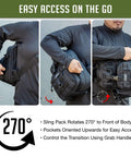 Straight Up Rugged Tactical Sling Bag Crafted For Real Life Hustles And Weekend Ventures Legit Heavy Duty Nylon Build with 270° Rotating Feature