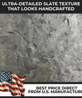 9 Inch Wide Concrete Texture Roller Kits With Durable Polyurethane 3x3 In Slate Pattern Stamp Tool showcasing ultra-detailed slate texture