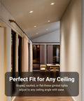 Hallway with Canless 6 Inch Recessed LED Eyeball Gimbal Lights Pack Of 6 Ultra Slim Dimmable Downlights illuminating ceiling