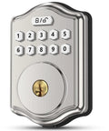 Keyless Entry Door Lock With Code And Voice Guidance Electronic Keypad Deadbolt Auto Lock Anti Peep Password Easy To Install For Front Door Satin Nickel Finish