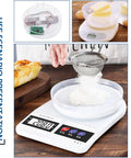 Kitchen scale with 20Kg Digital Load Cell Weight Sensor HX711 for Arduino shown in use with sifting flour for precision measurement.