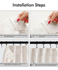Installation steps for Pinch Pleated Linen Sheer Curtains 102 Inch Long, Two Panel Set With Ring Hooks And Clips For Track System