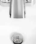 The Real Deal Drain Protector And Hair Catcher Combo For Bathtubs And Sinks Chrome Finish visible over sink faucet area.