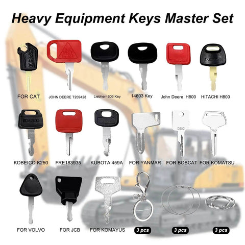 24 Piece Heavy Duty Equipment Keys Set For Industrial And Commercial Machines Universal Replacement Keys In Durable Steel
