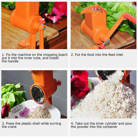 Manual Hand Crank Grain Grinder For Corn Wheat Oats Nuts And Grains Durable Aluminum Alloy Milling Machine With Table Clamp
