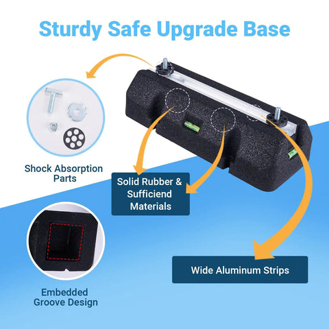 Heavy Duty Anti Vibration Floor Mounting Base Kit For Mini Split Air Conditioning Systems And Condensers Rubber Pads Support Up To 1000lbs details showing shock absorption parts and solid rubber materials.