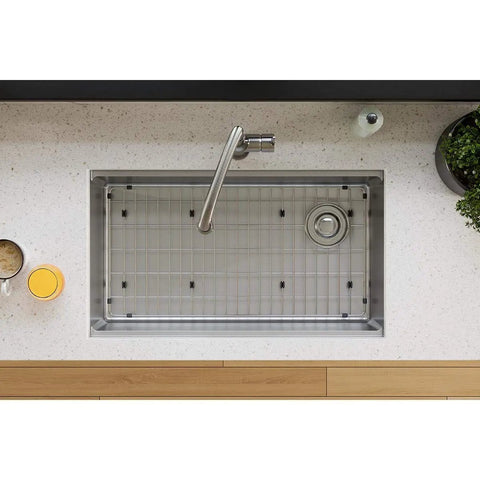 Top view of Bottom Grid For Stainless Steel Sink 28 1/4 X 14 1/4 X 1 1/4 Inches, footed, custom fit for ECTRU30169RTFCW bowl.