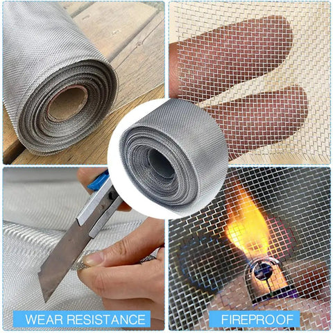 Stainless Steel Air Vent Mesh Screen Sheet 30x120cm Wire Mesh Roll 30 Mesh For Vents Cover Air Brick Garden Heavy Duty