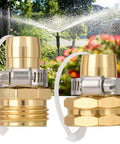 Durable Gold Aluminum Hose Connector Repair Kit Set Mender Fix For 3/4 Inch Garden Hoses Male Female Adapter clamps