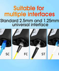 Fiber Optic Inspection Microscope With 2.5mm And 1.25mm Adapters For SC FC ST LC Interfaces End Face Check demonstration