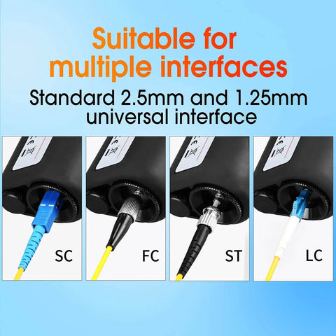 Fiber Optic Inspection Microscope With 2.5mm And 1.25mm Adapters For SC FC ST LC Interfaces End Face Check demonstration