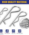 140 Piece Cotter Pin Set With 6 Sizes Durable Zinc Plated R Clips For Mechanics Lawn Mowers And RV Owners Heavy Duty Carbon Steel Construction