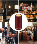 Top Shelf Pvc Heat Shrink Caps With Tear Tab For Wine Bottles 120 Piece Pack 30x60mm Red Bottle Seal in bar setting.
