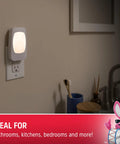 Four In One LED Power Failure Night Light Plug In with Light Sensing Auto On Off Foldable Plug in bathroom wall outlet.