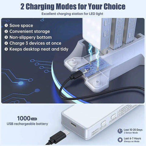 30 LED Closet Light With Charging Station And Motion Sensor Under Cabinet Lighting Kit charging station with USB cable