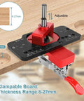 Tough As Nails 35mm Concealed Door Hinge Jig Drill Guide Template With Bulletproof Locking Clip for adjustable clamping board.