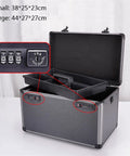 Rugged Gear Box Toolbox With Removable Tray Aluminum Alloy Dual Password Lock Portable Durable Organizer For Tools Home Garage Pro Projects Heavy Duty Storage Solution