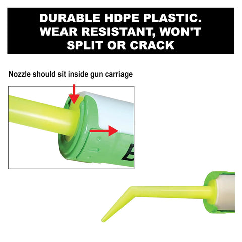 Angle Shot Plastic Nozzle Three Pack For One Tenth Gallon Cartridges Yellow Fits On Top Of Most Standard One Tenth Gallon And Quart Cartridges Great For Tight Spots And Difficult Dispensing Tasks
