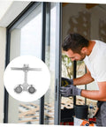 Heavy Duty Sliding Door Track Roller Wheel For Wardrobes And Closets installation, showing industrial strength steel track.