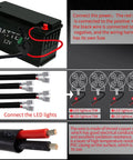 Diagram showing installation of Remote Control Wiring Harness Kit For 12V LED Driving Lights Bar And Offroad Lights.