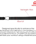 Universal Belt Squat Collar For Nordic Hamstring Curl On Bench, 5.6 Ft Buckle Strap For Seat Workouts And Leg Extension Machines.
