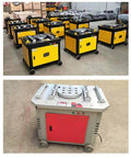 Heavy Duty Steel Rod Bending Machine Sleek Rebar Bender for Tight Jobsites, multiple units in a warehouse setting.