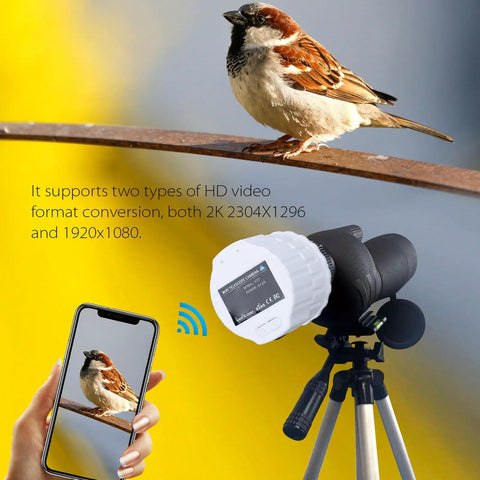Telescope Camera Eyepiece With 1080P FHD Video And 2K Recording Plus 4MP Photos for 1.18 to 1.97 inch eyepieces, bird view