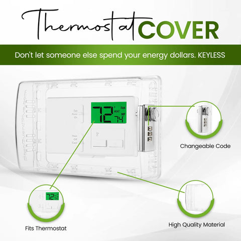Lockable Thermostat Cover With Combination Lock Clear Polycarbonate Wall Mount Lock Box Fits 4.5 x 7 x 2.5 Easy Install