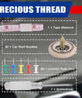 90Pcs Car Roof Headliner Repair Button Pins Kit with tape measure, roof buckles, colorful push pins, and screwdriver visible